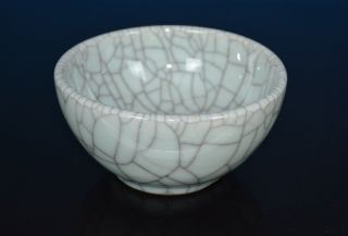 Exquisite Antique Chinese Crackle Porcelain Bowl Rare K3442 photo