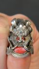Antique Chinese Silver Dragon Ring Rings photo 8