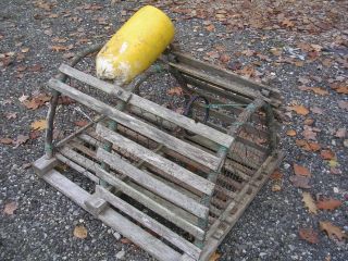 Maine Round Wood Lobster Trap We Ship Pot Wooden Bouy Buoy Crab Shrimp Tiki photo