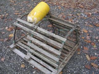 Maine Round Wood Lobster Trap We Ship Pot Wooden Bouy Buoy Crab Shrimp Tiki photo