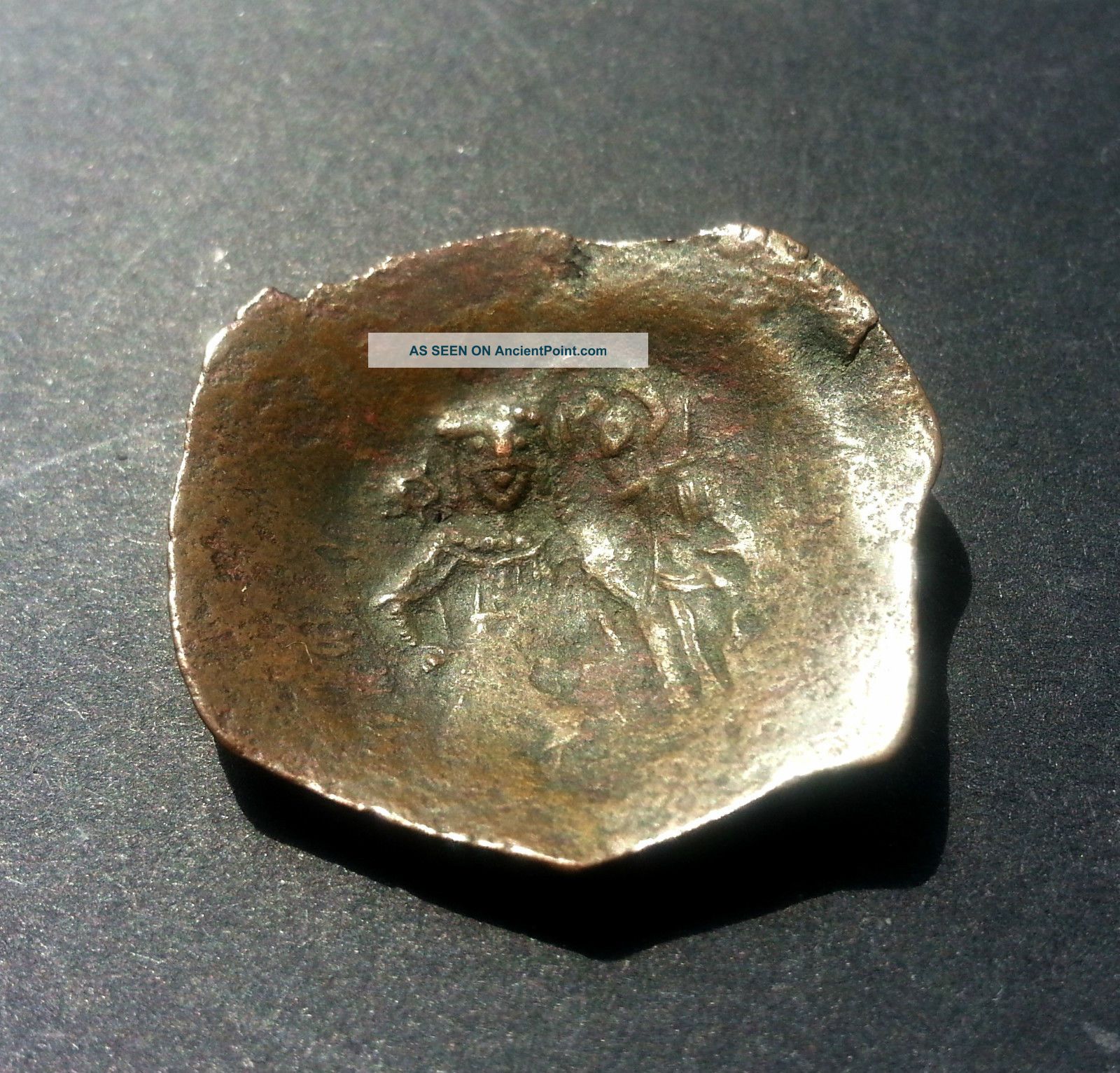 Rare Ancient Byzantine Coin Latin Rulers Of Constantinople Bronze Trachea C1204 Roman photo