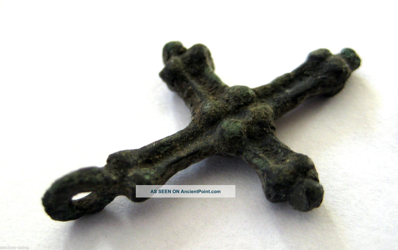 Circa.  1100 A.  D English Early Medieval Period Ae Bronze Cross Pendant British photo