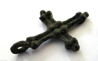 Circa.  1100 A.  D English Early Medieval Period Ae Bronze Cross Pendant photo