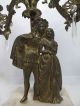 Antique 19th C French Figural Bronze Girandole Candelabra On Marble W Prisms Yqz Chandeliers, Fixtures, Sconces photo 4