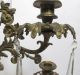 Antique 19th C French Figural Bronze Girandole Candelabra On Marble W Prisms Yqz Chandeliers, Fixtures, Sconces photo 6