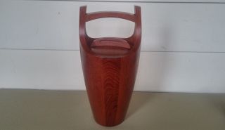 Dansk Staved Teak Ice Bucket Black Liner Jens Quistgaard Jhq Danish Modern photo