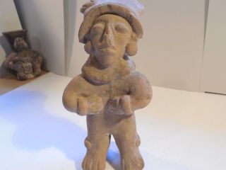 Jama Coaque Standing Figure Pre - Columbian Archaic Ancient Artifact Tumaco Mayan photo
