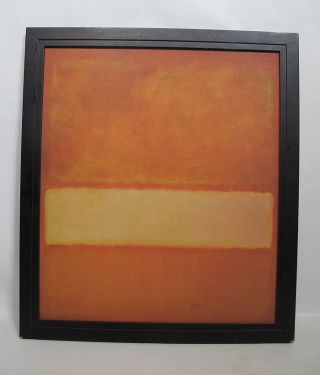Mid Century Modern Abstract Minimalism Orange Color Field Serigraph On Board Yqz photo