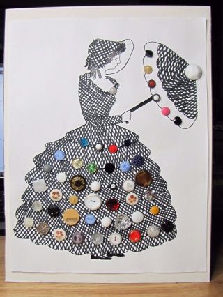 Victorian Lady Covered In 49 Glass Buttons photo