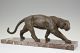 Ouline Art Deco Bronze Sculpture Panther On Marble Base,  France 1925 Metalware photo 1