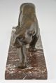 Ouline Art Deco Bronze Sculpture Panther On Marble Base,  France 1925 Metalware photo 2