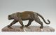Ouline Art Deco Bronze Sculpture Panther On Marble Base,  France 1925 Metalware photo 4