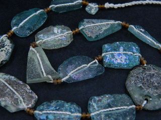 Ancient Fragment Glass Beads Strand Roman 200 Bc Ml1133 photo