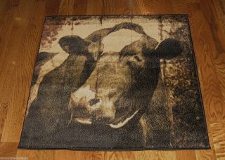 Large Cow Throw Rug Primitive Kitchen Farmhouse Dairy/country Cabin Decor Nwt photo