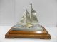 The Sailboat Of Silver Of The Most Wonderful Japan.  2masts.  A Japanese Antique. Other Antique Sterling Silver photo 1