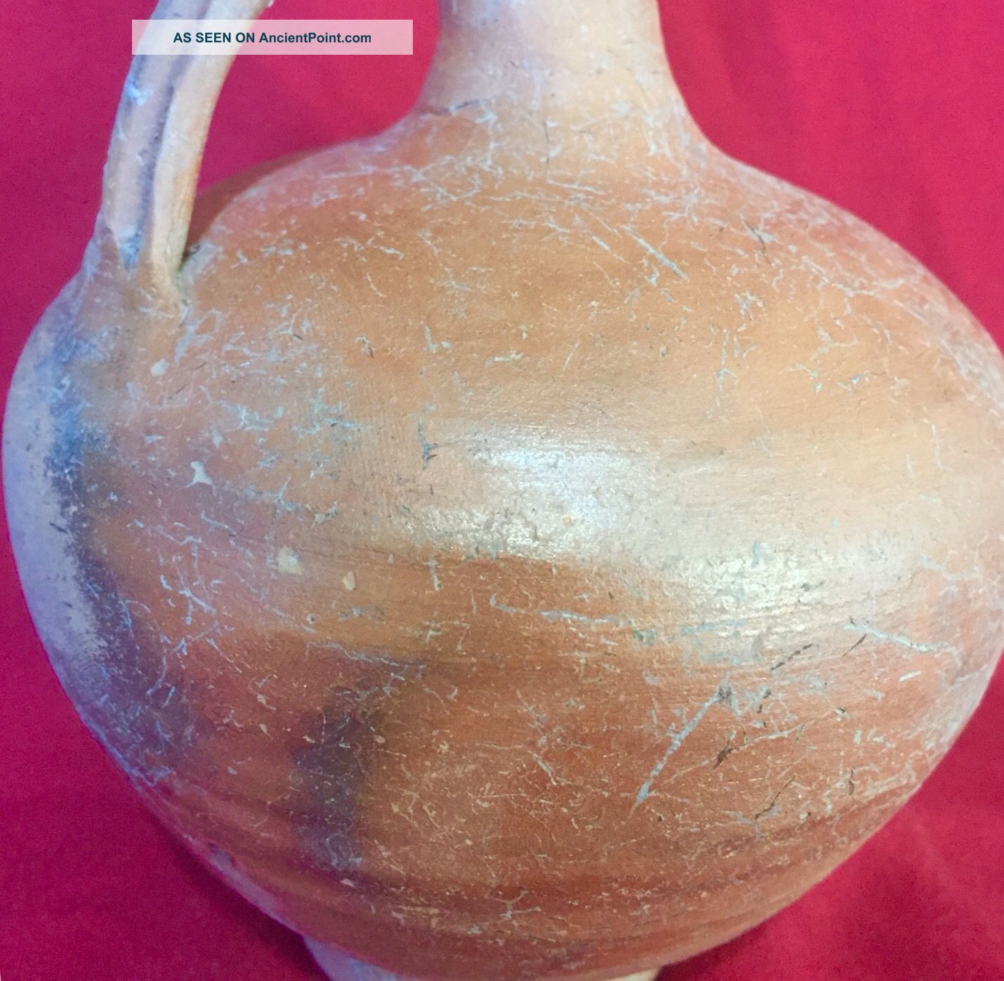 2000 Year Old Roman/holy Land Terracotta Pottery Vessel Jug With 1 Roman photo