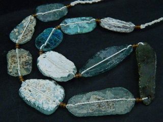 Ancient Fragment Glass Beads Strand Roman 200 Bc Ml1140 photo