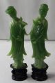 Chinese Carved Jade Green Resin Wise Man & Wise Woman Figurine Sculpture Men, Women & Children photo 6