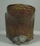 Chinese Rare 17th Century Libation Cup,  Gold Painted,  Lingzi Mushroon Feet Glasses & Cups photo 3
