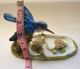 Crown Staffordshire Kingfisher Bird Figurine W/ Lotus Porcelain Jt Jones Cobalt Figurines photo 4