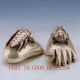 Tibet Silver Copper Handwork Carved 1 Pair Foot & Cicadas Statue Other Antique Chinese Statues photo 1