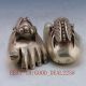 Tibet Silver Copper Handwork Carved 1 Pair Foot & Cicadas Statue Other Antique Chinese Statues photo 4
