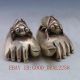 Tibet Silver Copper Handwork Carved 1 Pair Foot & Cicadas Statue Other Antique Chinese Statues photo 5