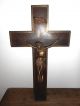 Antique French Crucifix In Golden Bronze With A Bronze Edging Metalware photo 1