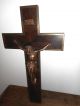 Antique French Crucifix In Golden Bronze With A Bronze Edging Metalware photo 2
