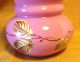 Antique Pink Cased Glass Vase/hand Painted Flowers: Actress Louise Currie Estate Vases photo 1