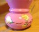 Antique Pink Cased Glass Vase/hand Painted Flowers: Actress Louise Currie Estate Vases photo 3
