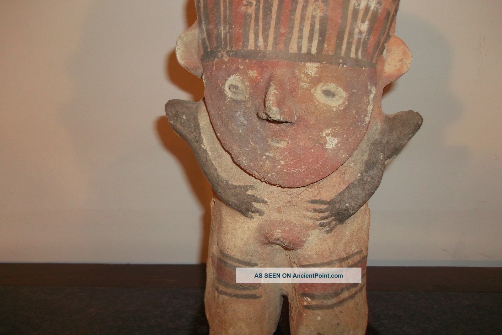 Cuchimilco Figure Huacho,  Painted Red Chancay,  Circa 1600 Ad,  Tan Terracotta Other Antiquities photo