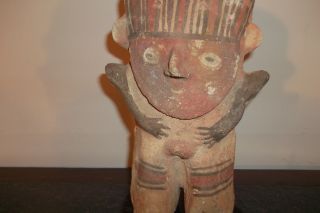 Cuchimilco Figure Huacho,  Painted Red Chancay,  Circa 1600 Ad,  Tan Terracotta photo