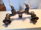 Vtg.  Standard Renu Nickel Plate Brass Faucet Spigot Porcelain Hot & Cold Handles Plumbing photo 2