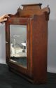 Antique Early 20thc Solid Oak Bathroom Medicine Cabinet Beveled Mirror Other Antique Architectural photo 4