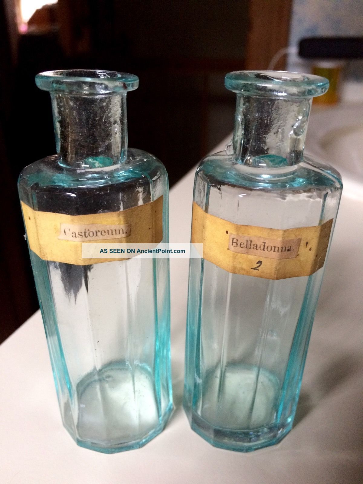 Antique 12 Sided Apothecary Pharmacy Medicine Bottles W/ Labels Bottles & Jars photo