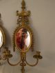 (2) Antique French Hollywood Regency Brass Louis Xvi Old Mirror Wall Sconces Chandeliers, Fixtures, Sconces photo 2