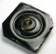 Antique Black Glass Buttons Fancy Dimensional Square Design With Silver Luster Buttons photo 1