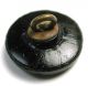 Antique Black Glass Button Pin Stuck Through Fancy Sea Shell Design Buttons photo 1