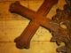 Antique Vtg.  Carved Wood Religious Wall Shelf Cross Crown Pierced Heart Anchor Other Antique Woodenware photo 2