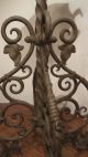 Large Antique Ornate Solid Heavy Wrought Cast Iron Oil Lamp Font Stand Holder Lamps photo 8