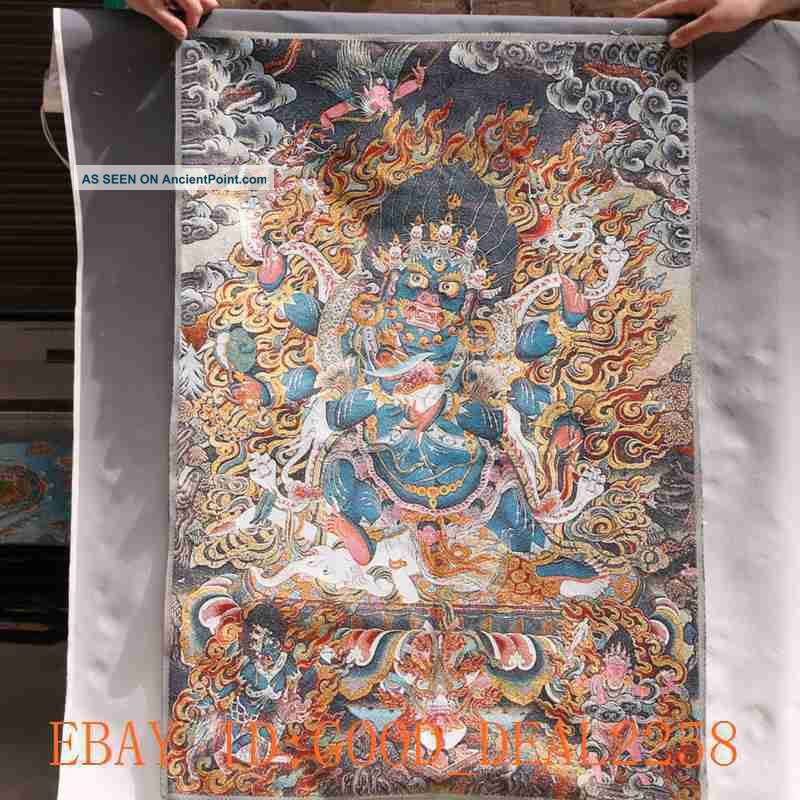 Tibetan Nepal Silk Embroidered Thangka Tara Tibet Buddha - - Hayagriva 22 Paintings & Scrolls photo