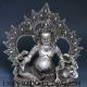 Oriental Vintage Silver Copper Hand - Carved Statue W God Of Wealth Buddha photo 1
