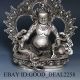 Oriental Vintage Silver Copper Hand - Carved Statue W God Of Wealth Buddha photo 2