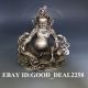 Oriental Vintage Silver Copper Hand - Carved Statue W God Of Wealth Buddha photo 4