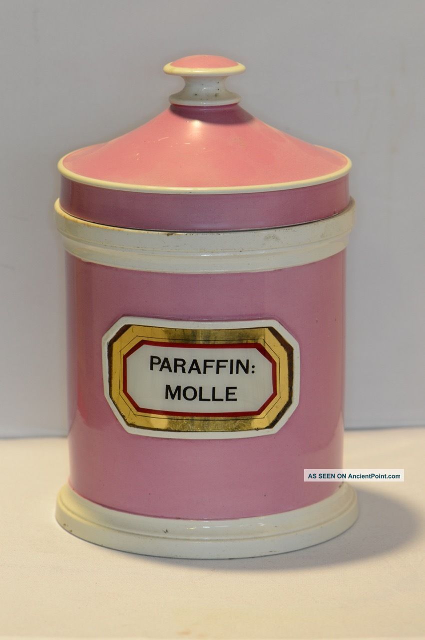 English 19thc Puce Pink Porcelain Lug Apothecary Drug Jar By York Glass Company Bottles & Jars photo