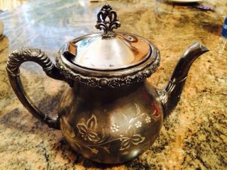 Monarch Silver Co.  Quadruple Plate Silver Vintage Teapot photo