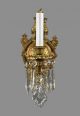 French Bronze & Crystal Wall Sconces C1930 Vintage Antique Gold Lights Chandeliers, Fixtures, Sconces photo 1