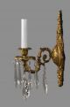 French Bronze & Crystal Wall Sconces C1930 Vintage Antique Gold Lights Chandeliers, Fixtures, Sconces photo 3