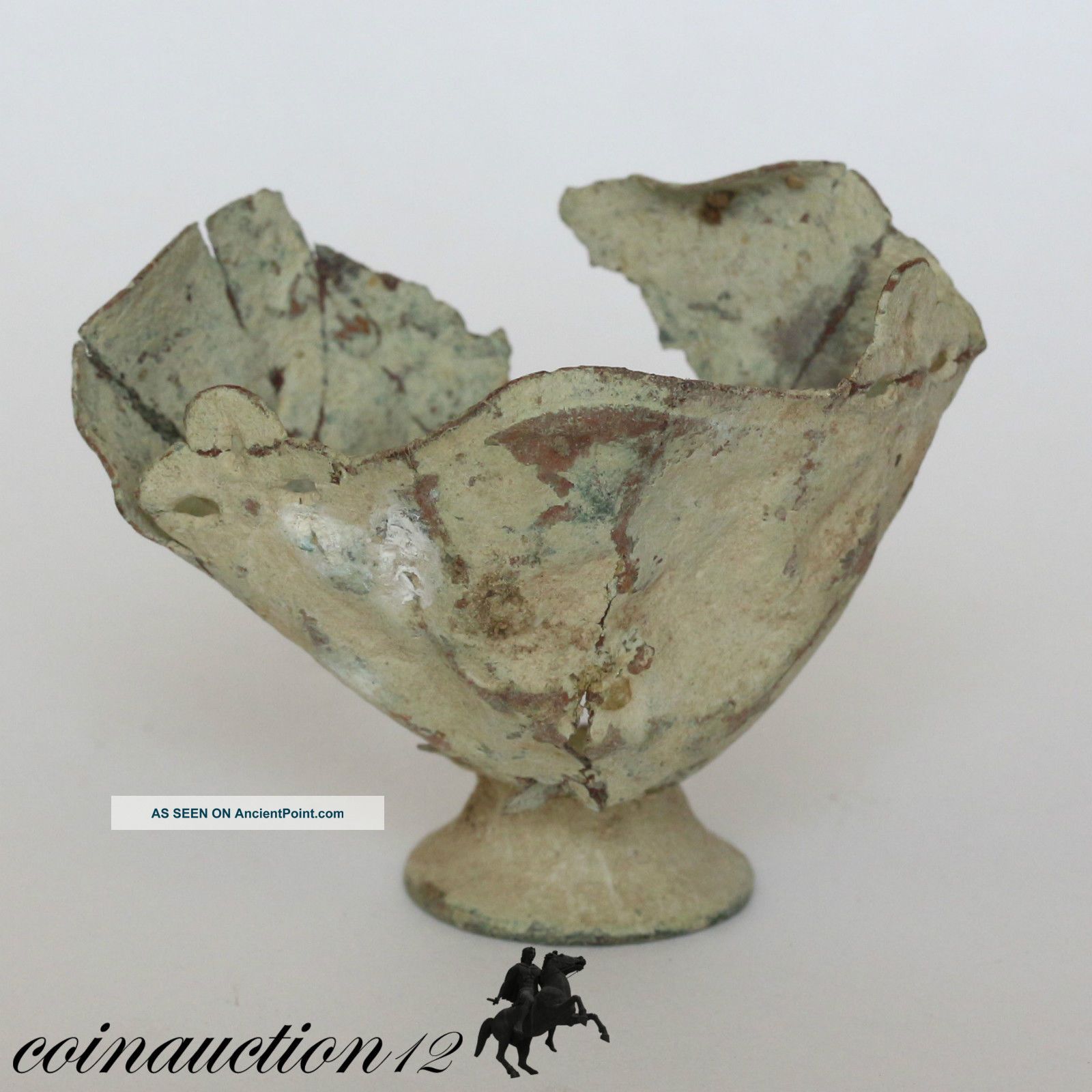 Scarce Medieval Crusaders Knight Templar Ae Cup 1100 - 1300 Ad Roman photo